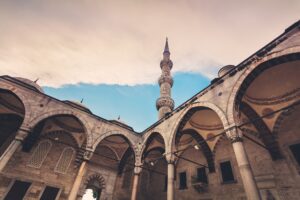 Blue Mosque in Istanbul. Sunset time